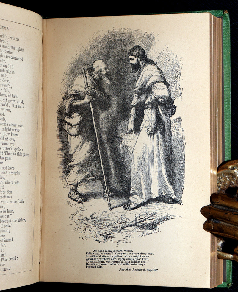 1876 Rare Book - The Poetical Works of John Milton, Paradise Lost and Regained