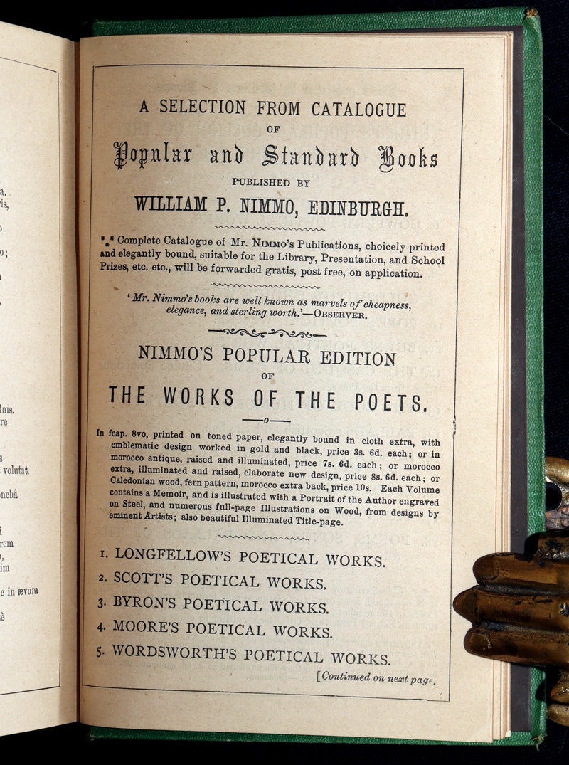 1876 Rare Book - The Poetical Works of John Milton, Paradise Lost and Regained