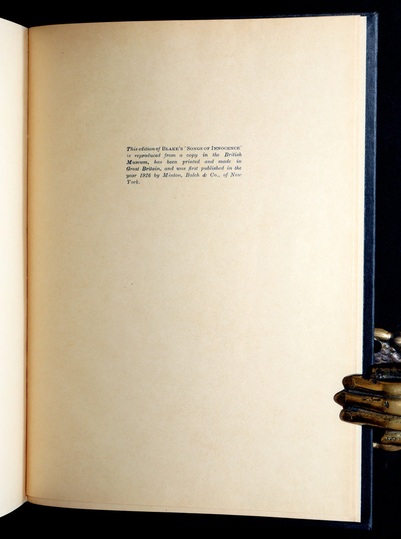 1926 Rare Facsimile of the British Museum - Songs of Innocence by William Blake