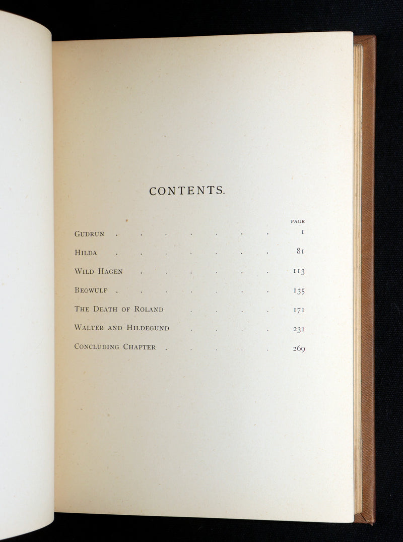 1881 Scarce First Edition - Gudrun and Other Medieval Epics Stories Illustrated