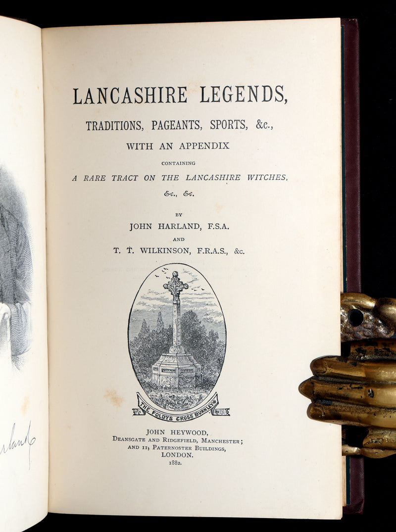1882 Rare Book - Lancashire Legends, Superstitions, Witches by Harland Wilkinson