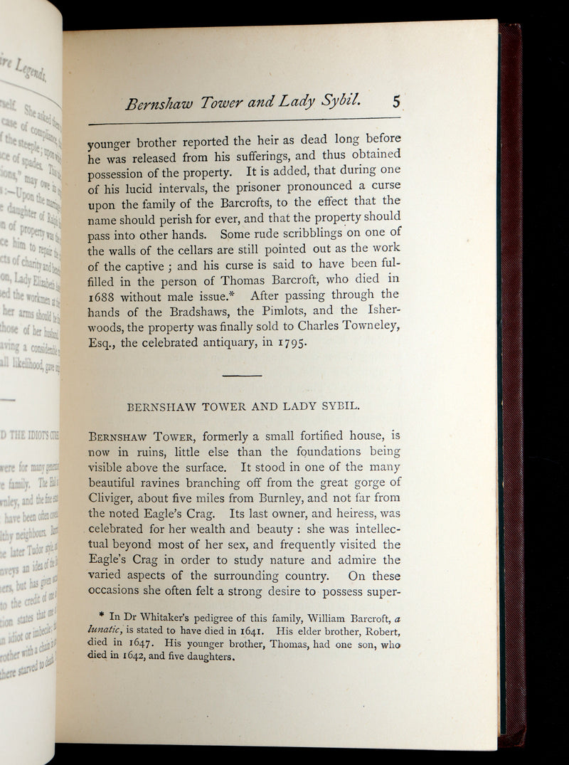 1882 Rare Book - Lancashire Legends, Superstitions, Witches by Harland Wilkinson