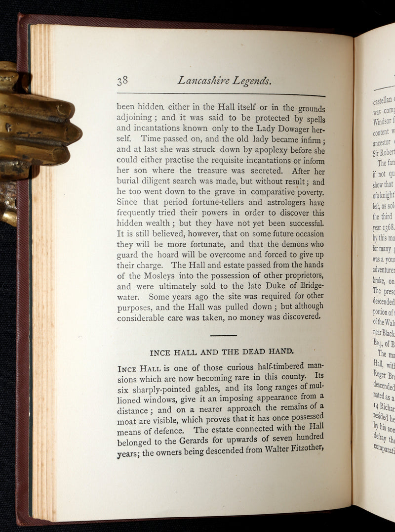 1882 Rare Book - Lancashire Legends, Superstitions, Witches by Harland Wilkinson