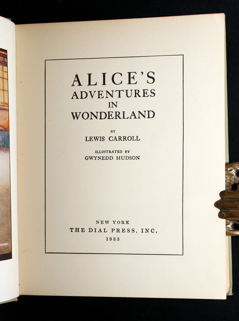 1935 Rare Book - Alice's Adventures in Wonderland Illustrated by Gwynedd Hudson