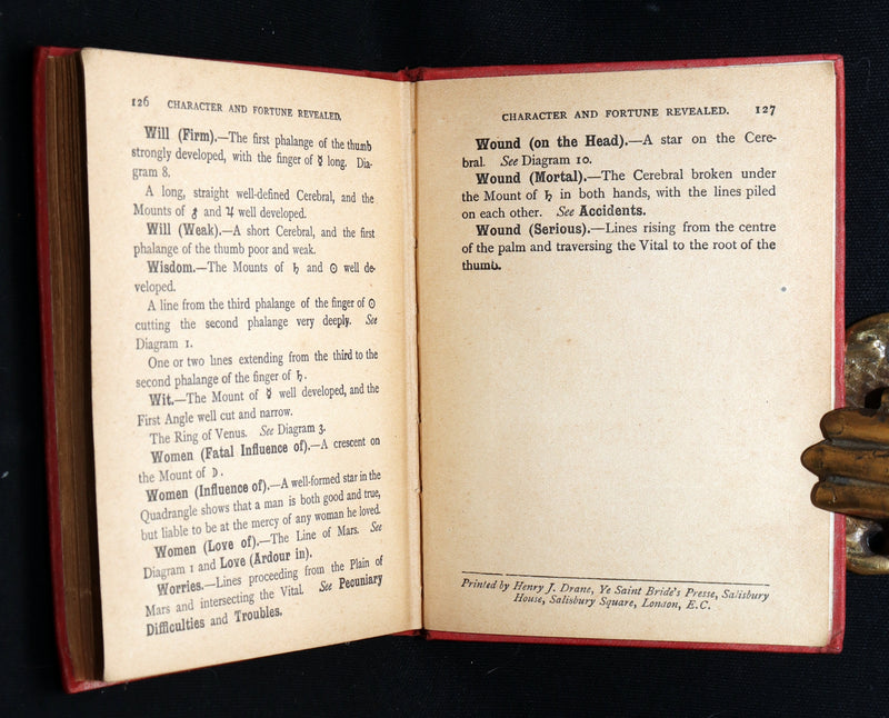 1890 Scarce Book - Character and Fortune. ABC Guide to Palmistry by Paul Bello