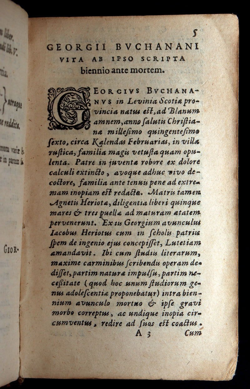 1628 Rare Book - Georgii Buchanani - Scottish Poems by George Buchanan