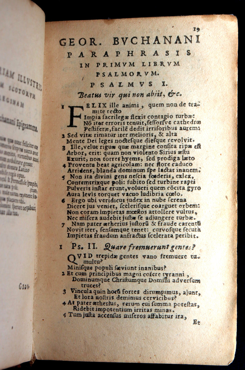 1628 Rare Book - Georgii Buchanani - Scottish Poems by George Buchanan