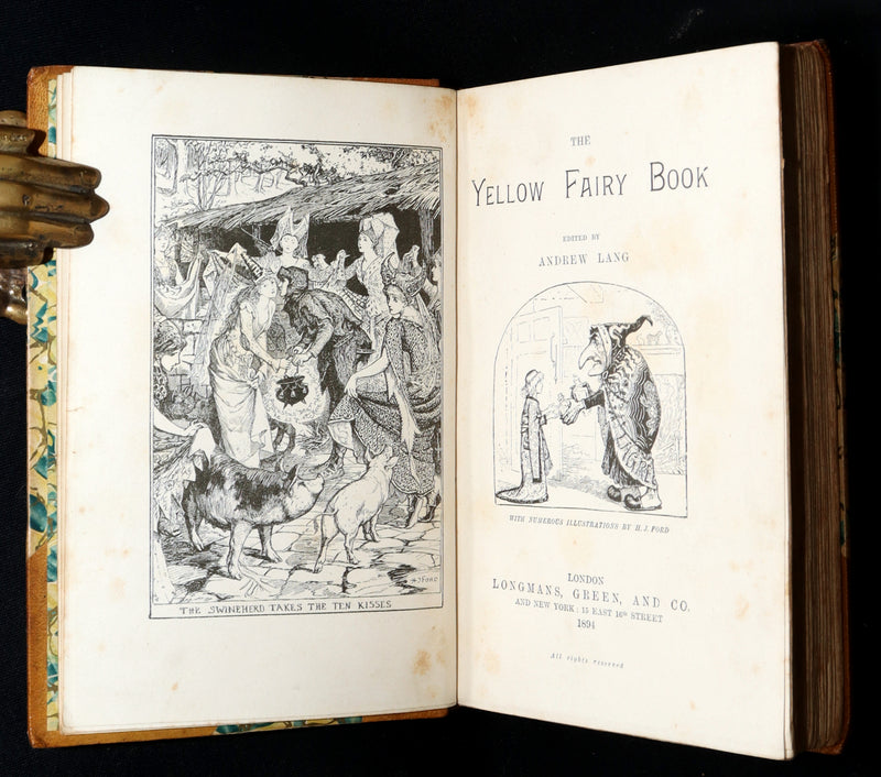 1894 Rare First Edition - The Yellow Fairy Book by Andrew Lang, Illustrated