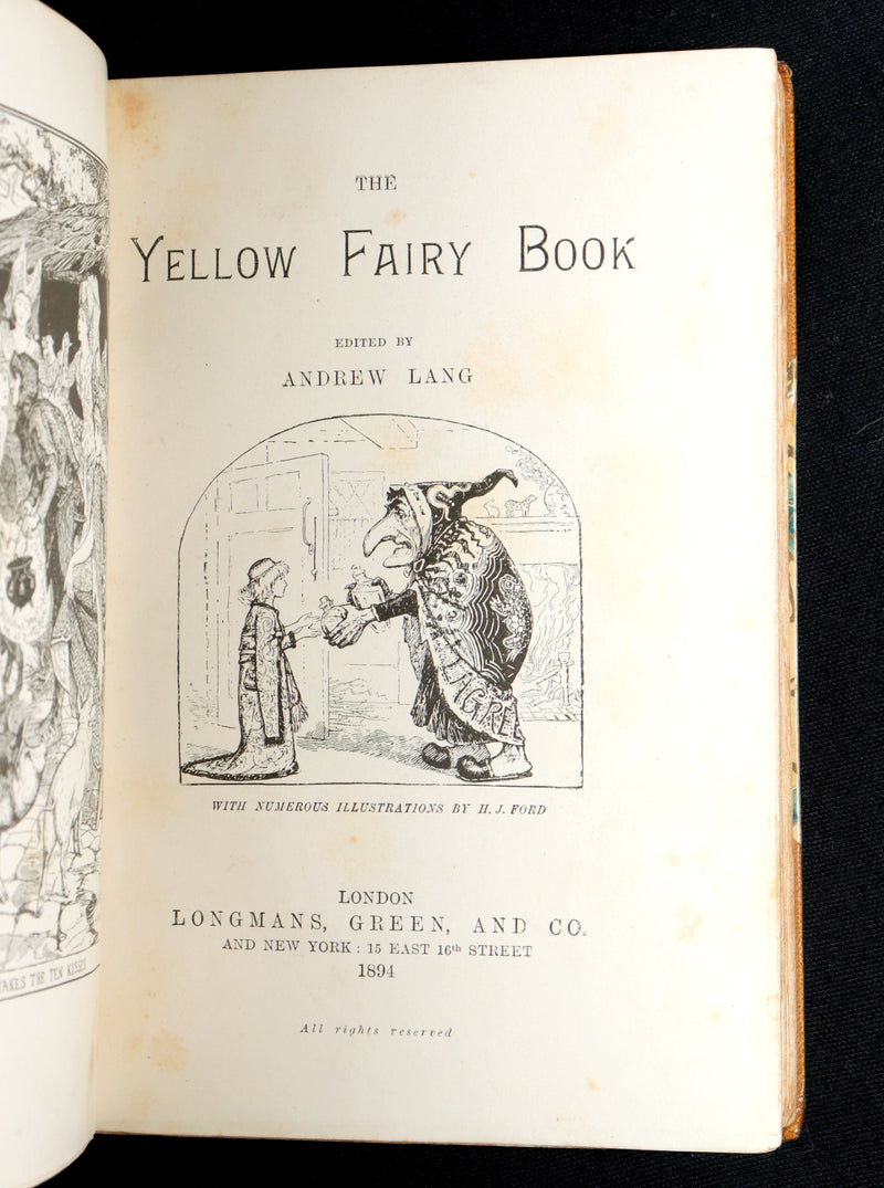 1894 Rare First Edition - The Yellow Fairy Book by Andrew Lang, Illustrated