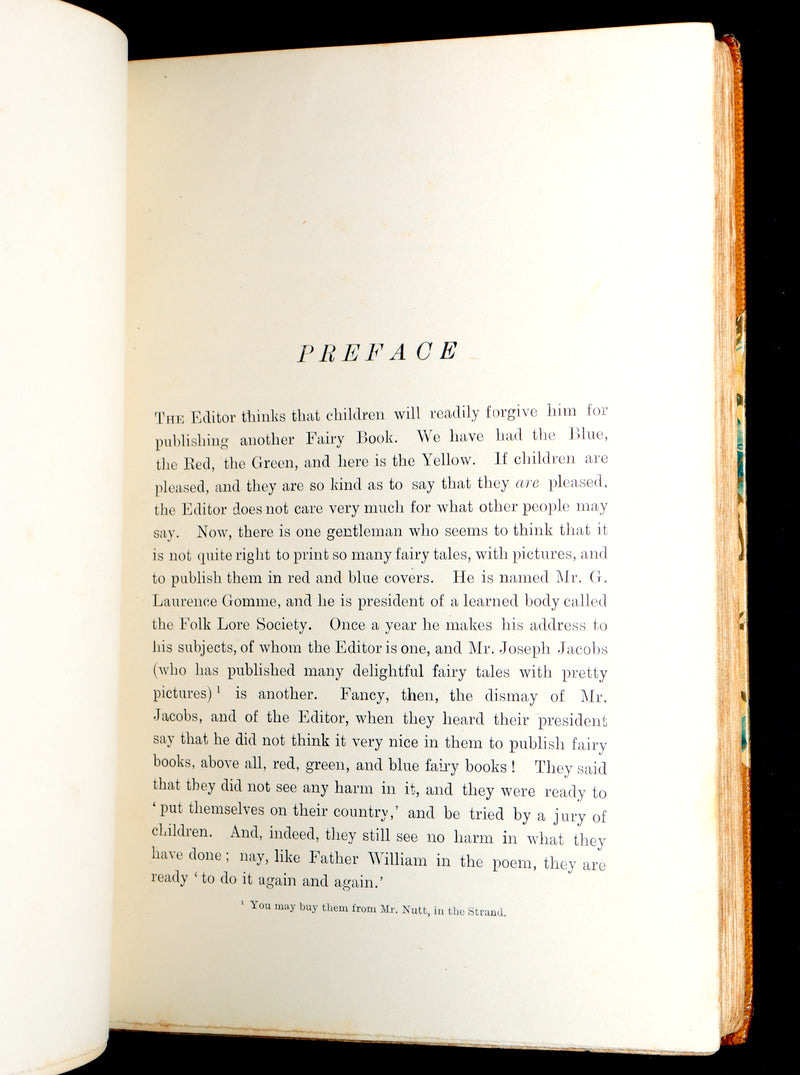 1894 Rare First Edition - The Yellow Fairy Book by Andrew Lang, Illustrated