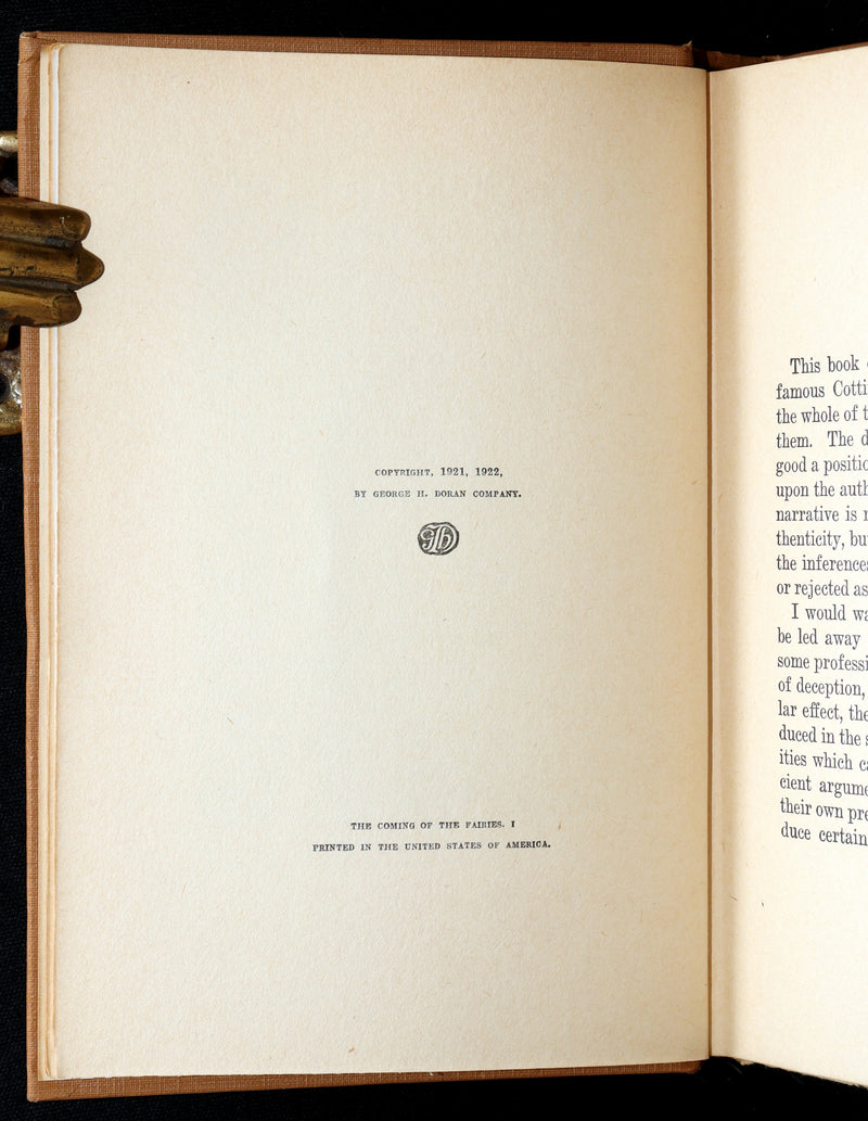1922 First Edition -The Coming of the (Cottingley) Fairies by Arthur Conan Doyle