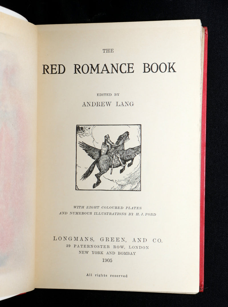 1905 First Edition - The Red Romance Book by Andrew Lang, Illustrated by HJ Ford