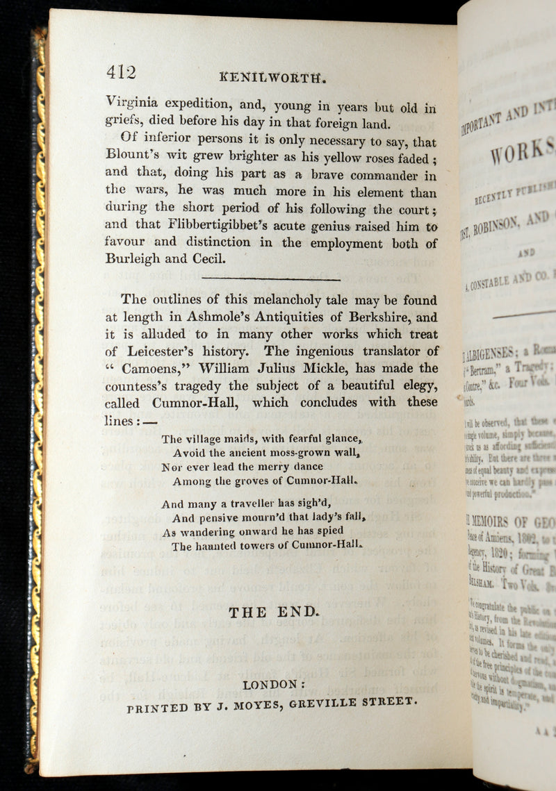 1824 Rare Book Set - Sir Walter Scott’s Historical Romances, Ivanhoe, etc.