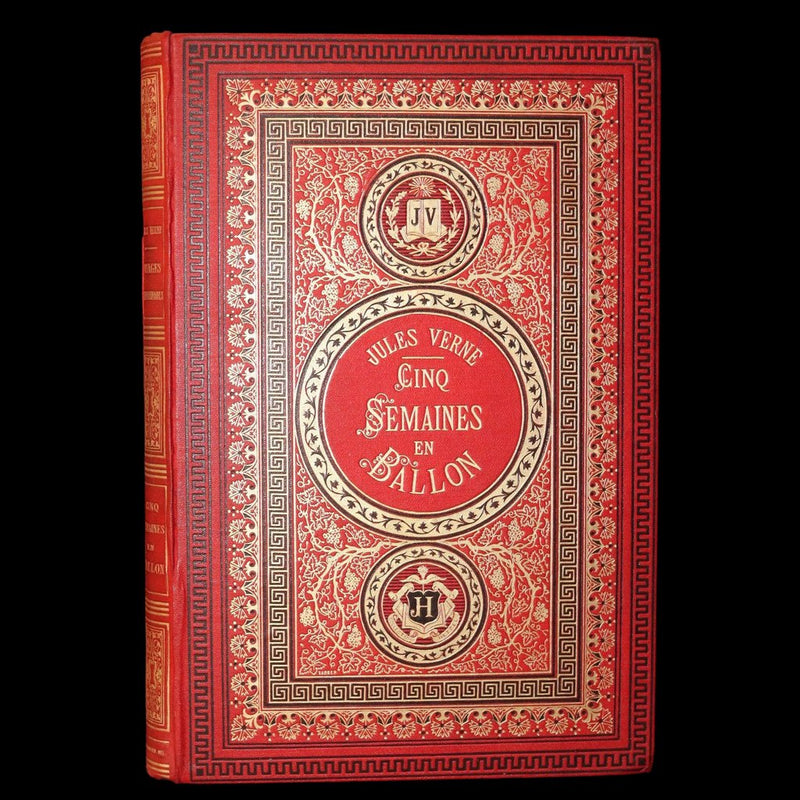 1881 French Hetzel Initiales Edition - Cinq Semaines en Ballon by Jules Verne