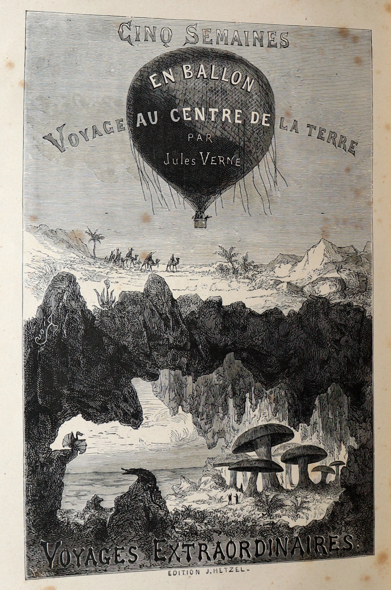 1881 French Hetzel Initiales Edition - Cinq Semaines en Ballon by Jules Verne