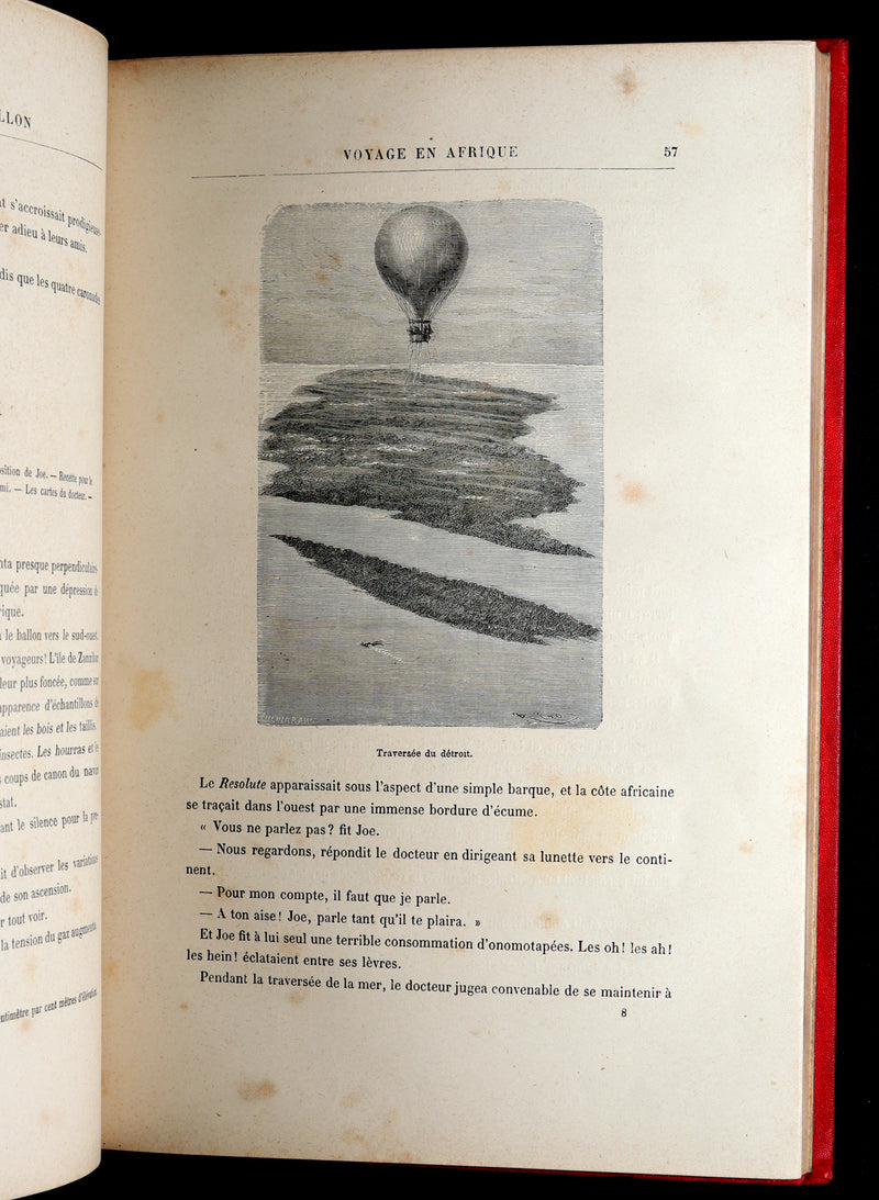 1881 French Hetzel Initiales Edition - Cinq Semaines en Ballon by Jules Verne