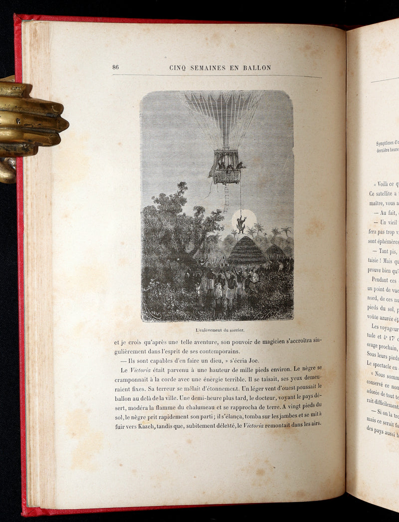 1881 French Hetzel Initiales Edition - Cinq Semaines en Ballon by Jules Verne