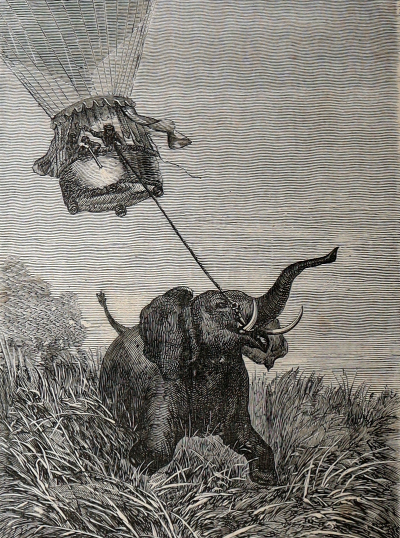 1881 French Hetzel Initiales Edition - Cinq Semaines en Ballon by Jules Verne