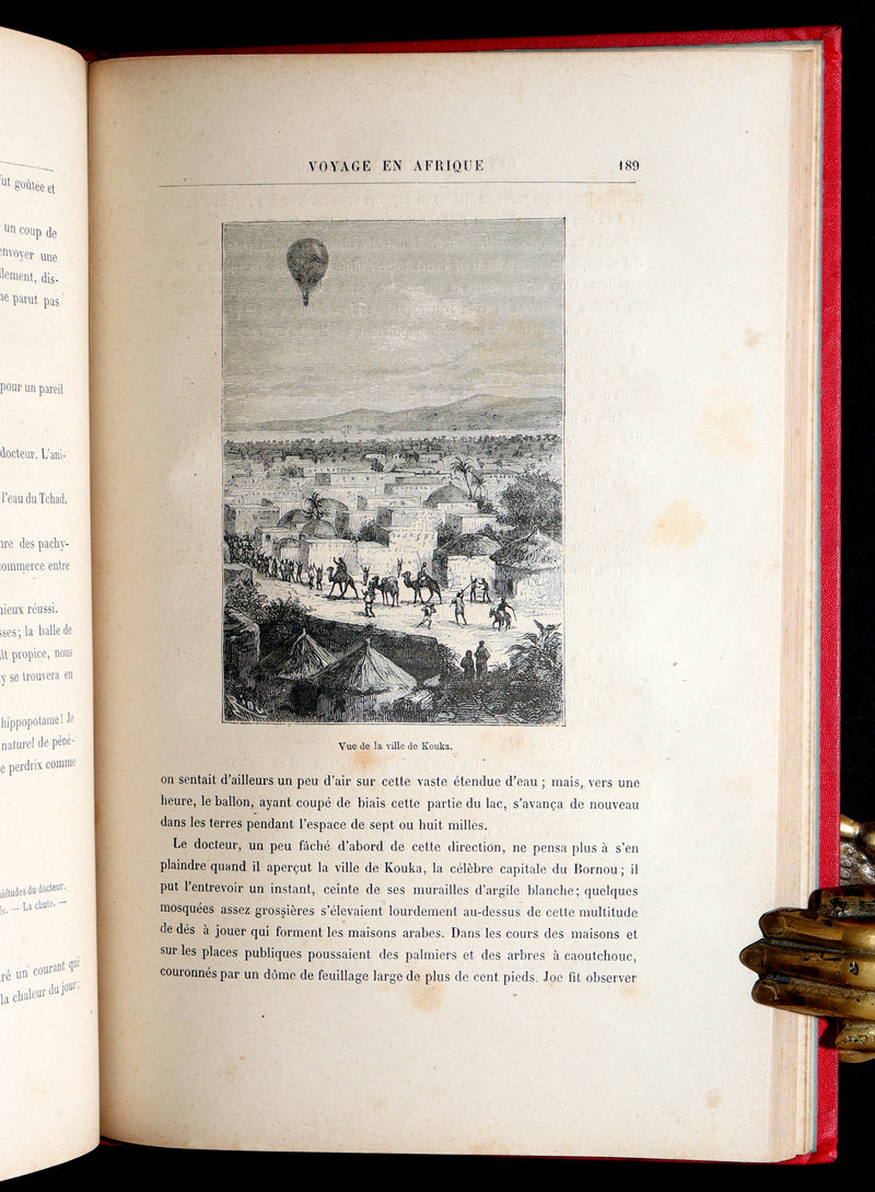 1881 French Hetzel Initiales Edition - Cinq Semaines en Ballon by Jules Verne