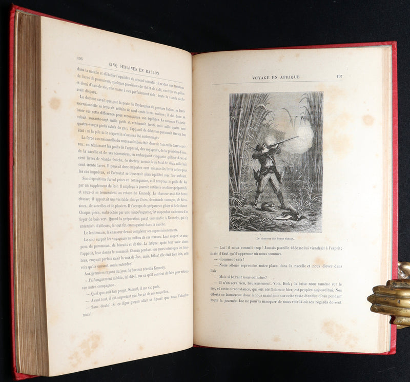 1881 French Hetzel Initiales Edition - Cinq Semaines en Ballon by Jules Verne