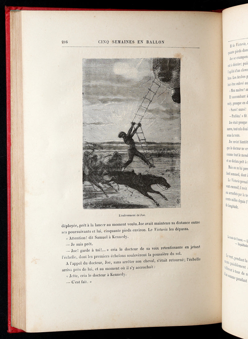 1881 French Hetzel Initiales Edition - Cinq Semaines en Ballon by Jules Verne