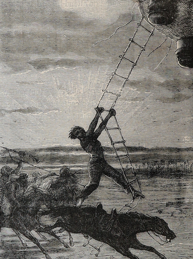 1881 French Hetzel Initiales Edition - Cinq Semaines en Ballon by Jules Verne