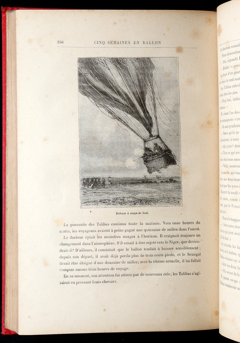 1881 French Hetzel Initiales Edition - Cinq Semaines en Ballon by Jules Verne