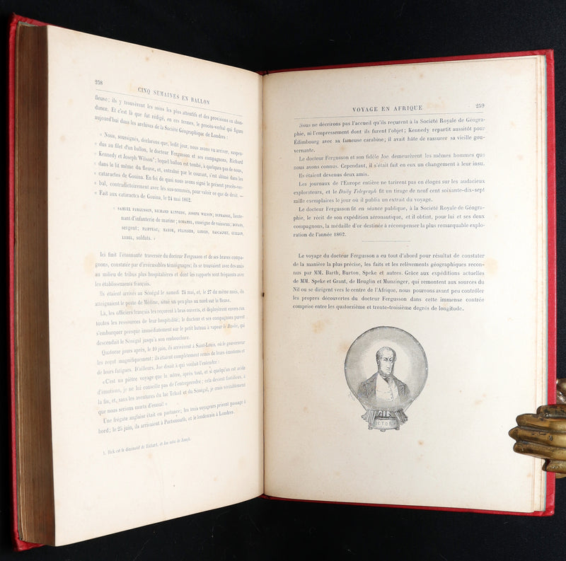 1881 French Hetzel Initiales Edition - Cinq Semaines en Ballon by Jules Verne