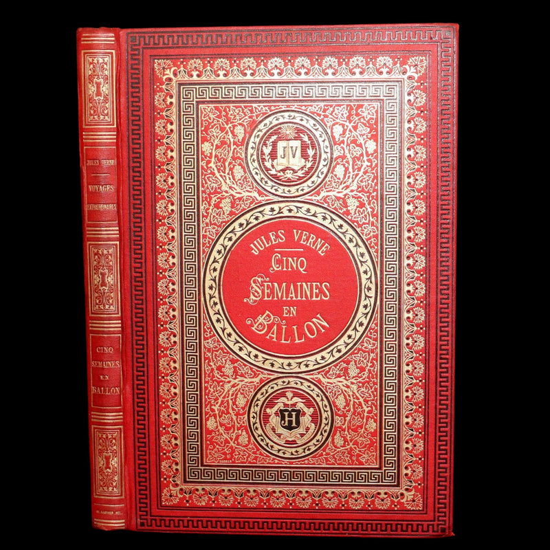 1881 French Hetzel Initiales Edition - Cinq Semaines en Ballon by Jules Verne
