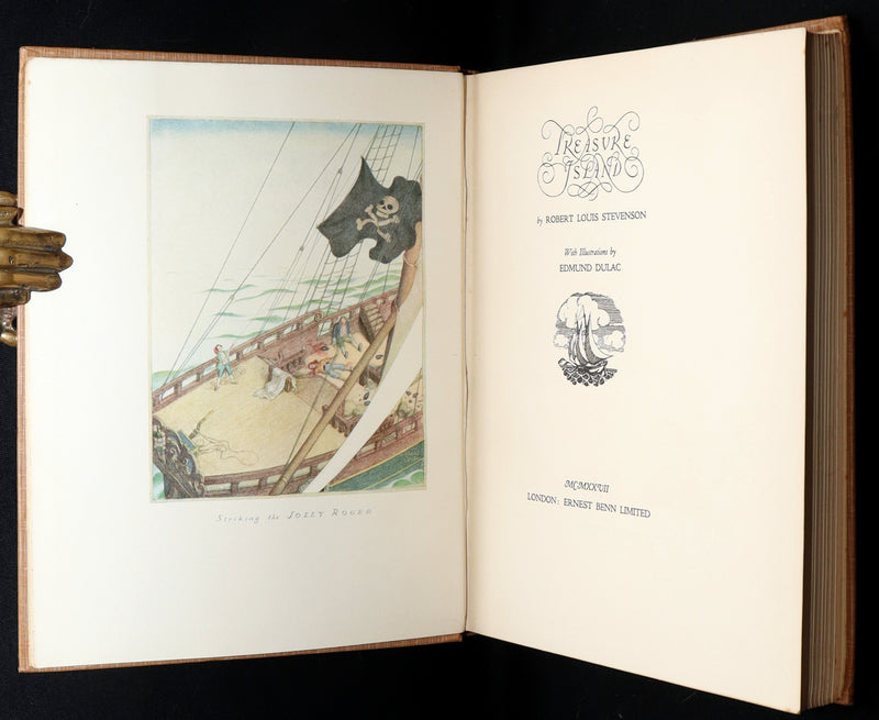 1927 First Edmund Dulac Illustrated Edition - Treasure Island by Louis Stevenson
