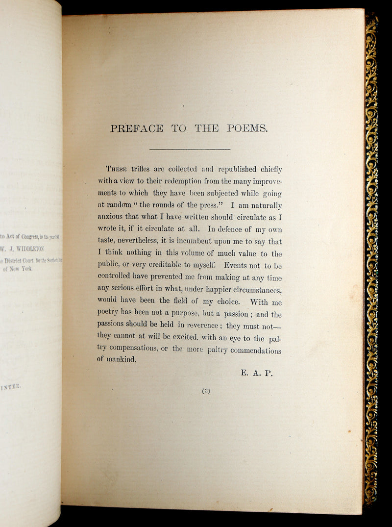 1866 Rare Book - Poems by Edgar Allan Poe. Complete with an Original Memoir