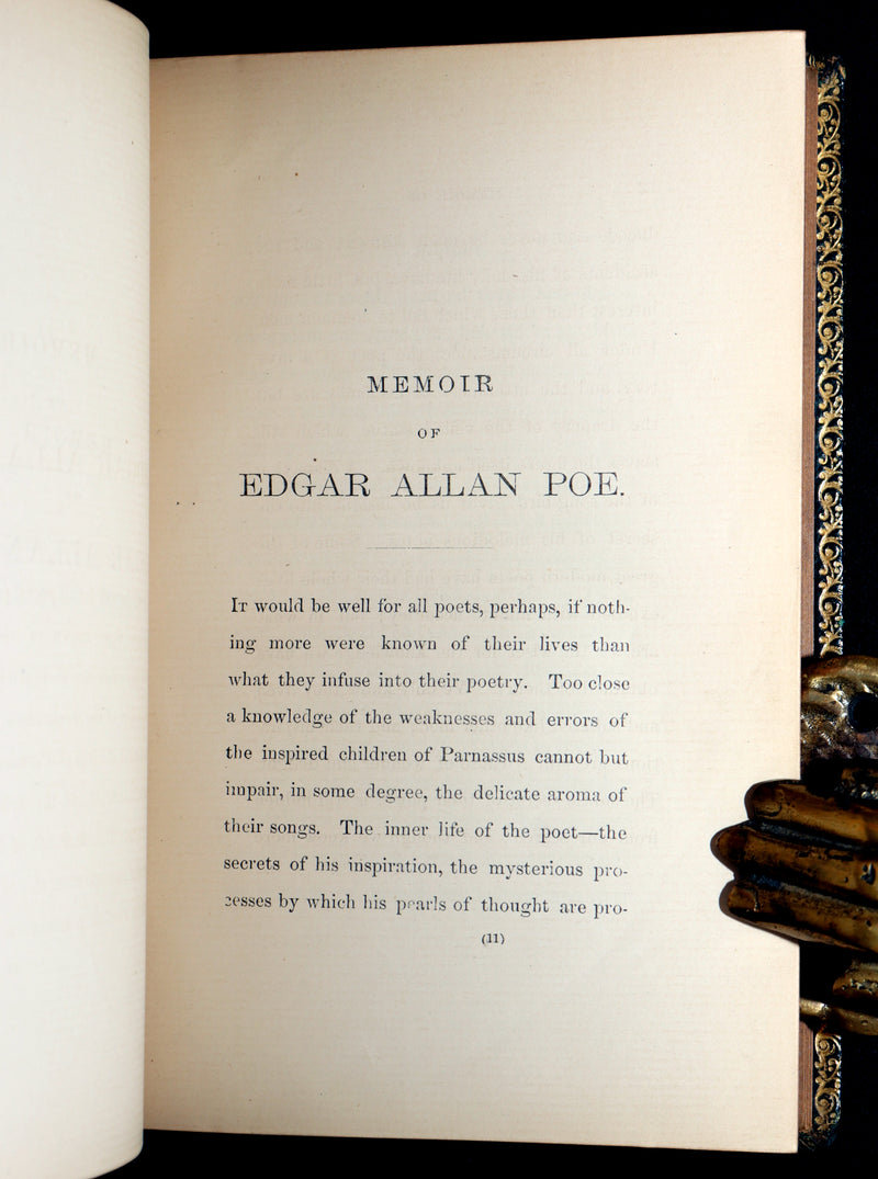 1866 Rare Book - Poems by Edgar Allan Poe. Complete with an Original Memoir
