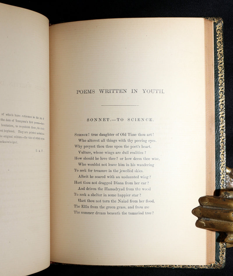 1866 Rare Book - Poems by Edgar Allan Poe. Complete with an Original Memoir