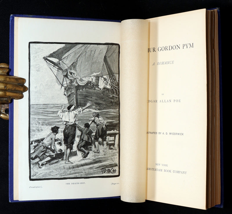 1889 Rare Book - Arthur Gordon Pym by Edgar Allan Poe, Illustrated by McCormick