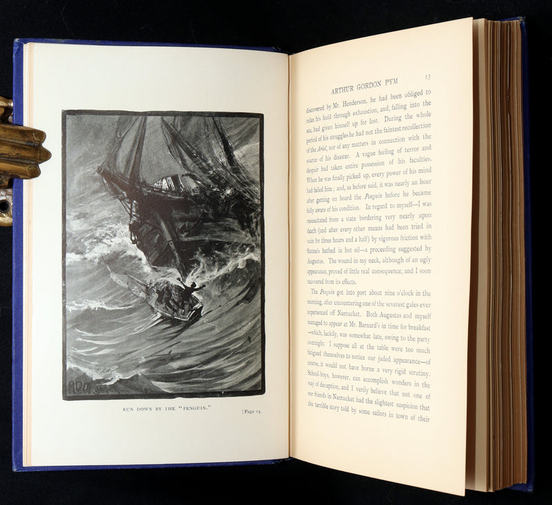 1889 Rare Book - Arthur Gordon Pym by Edgar Allan Poe, Illustrated by McCormick