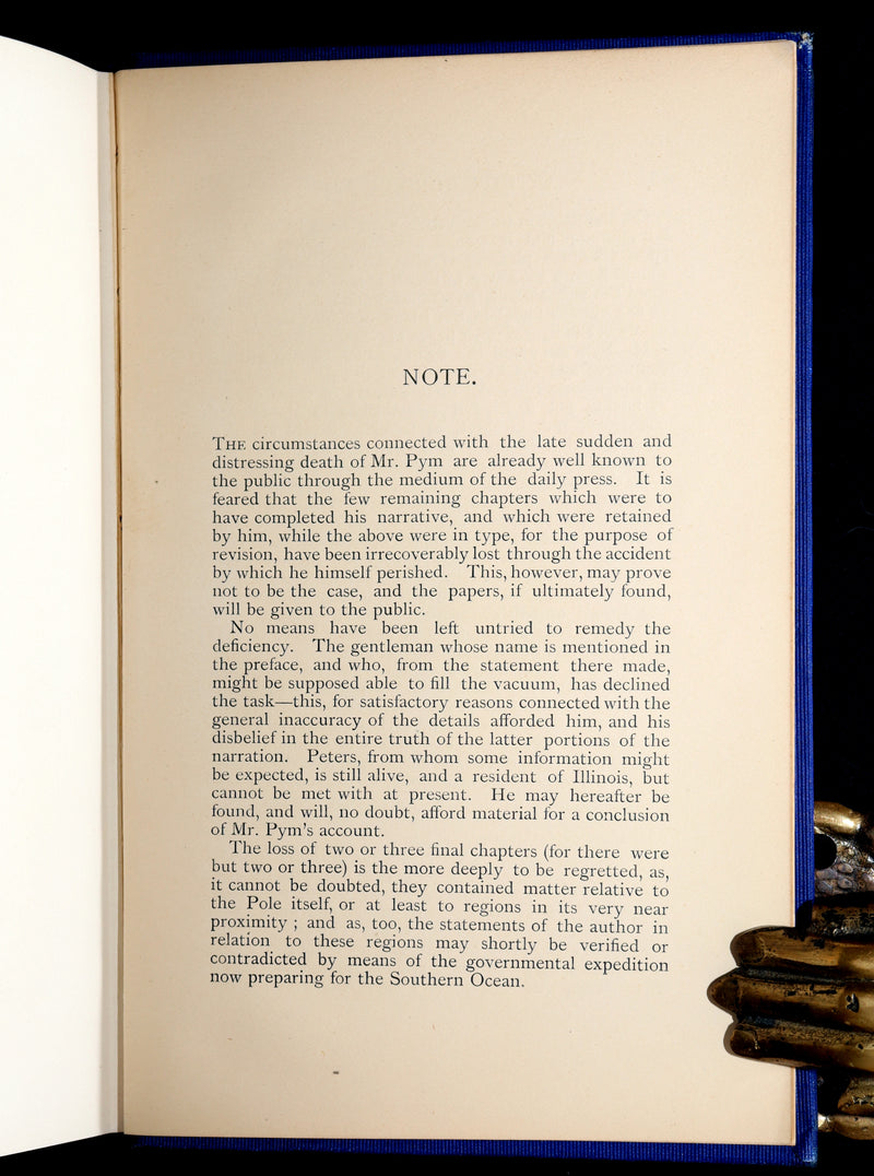 1889 Rare Book - Arthur Gordon Pym by Edgar Allan Poe, Illustrated by McCormick