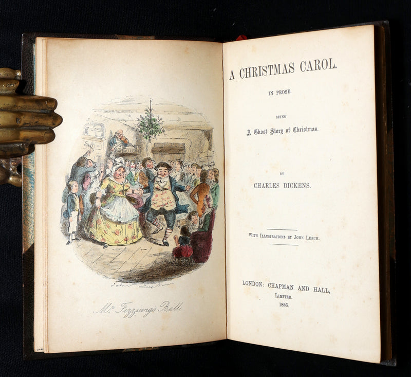 1886 Scarce Hand-colored Edition - A Christmas Carol, A Ghost Story of Christmas