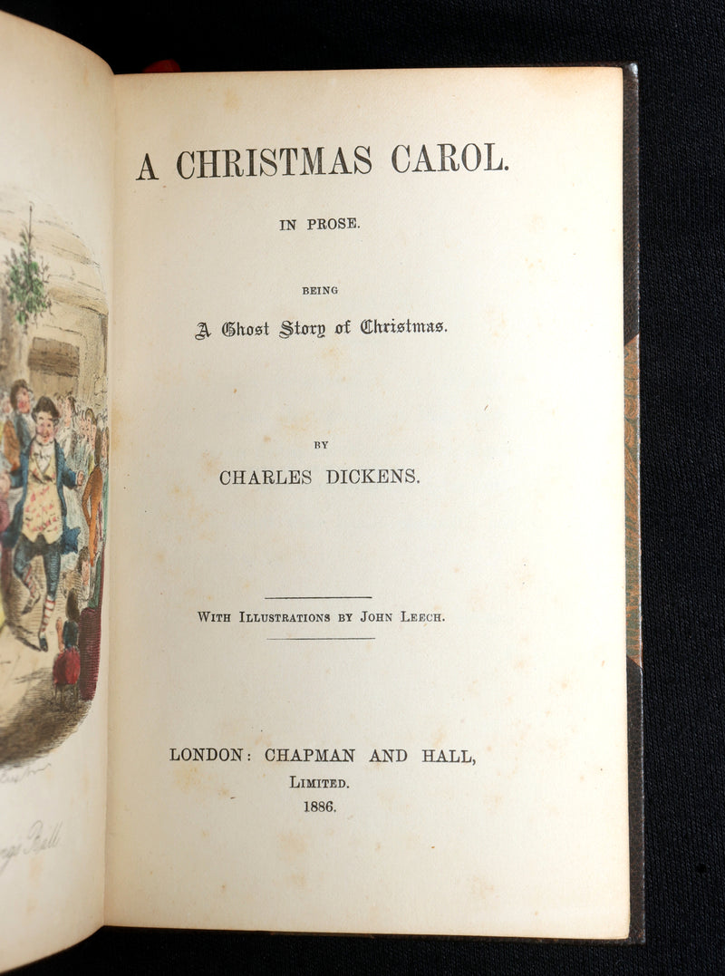 1886 Scarce Hand-colored Edition - A Christmas Carol, A Ghost Story of Christmas