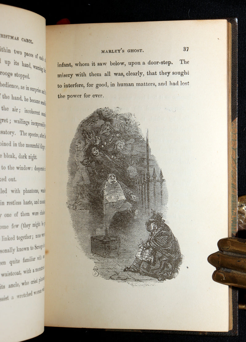 1886 Scarce Hand-colored Edition - A Christmas Carol, A Ghost Story of Christmas