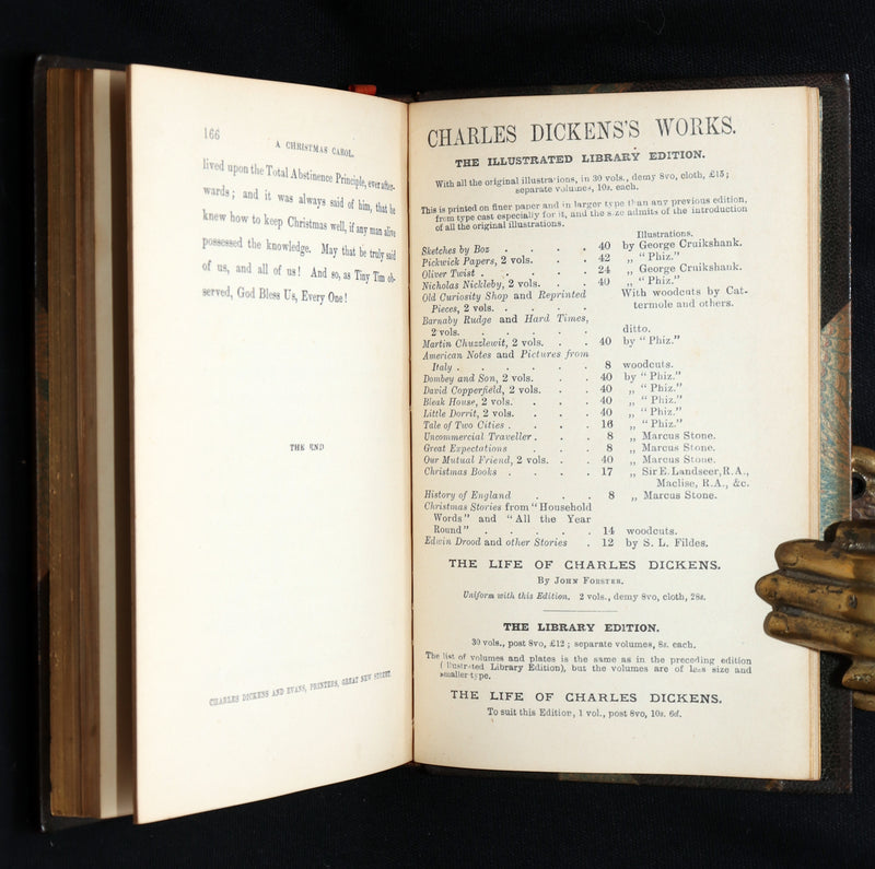 1886 Scarce Hand-colored Edition - A Christmas Carol, A Ghost Story of Christmas