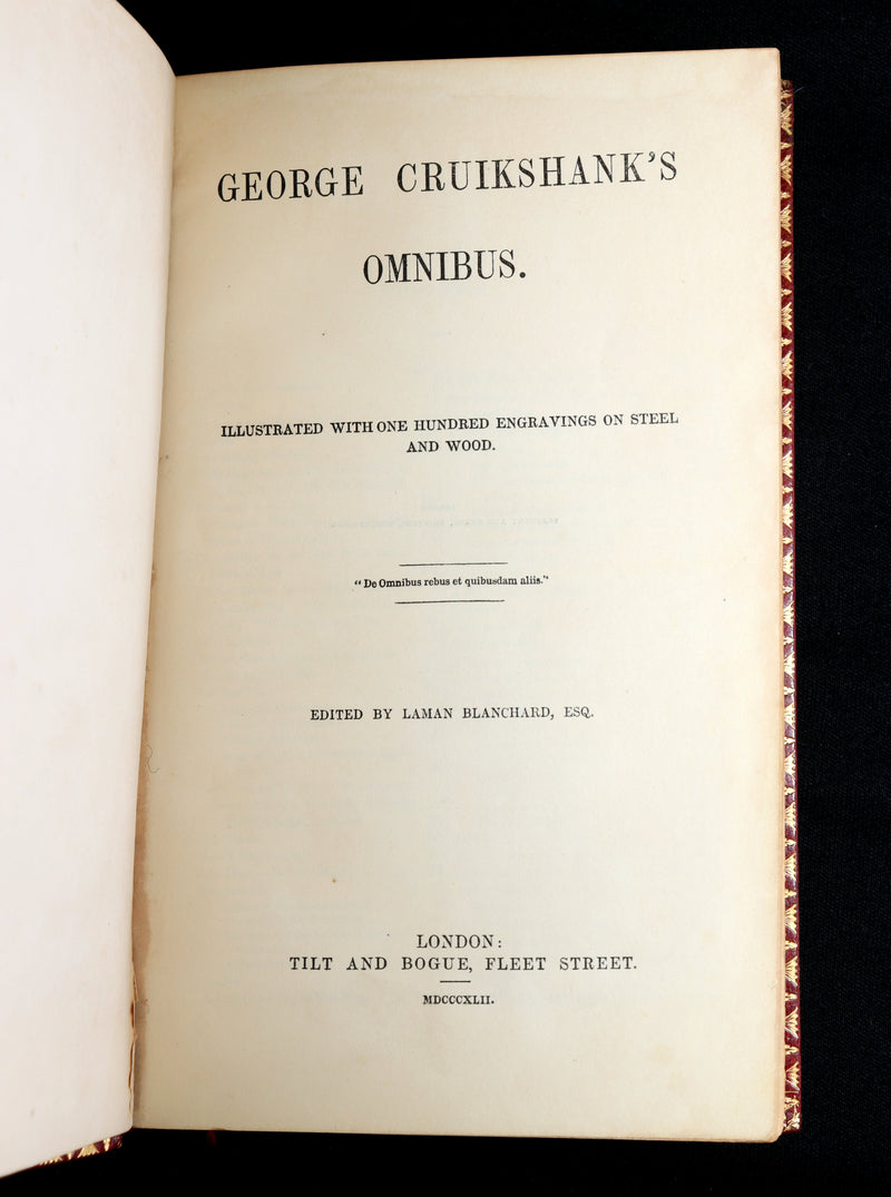 1842 Exquisite First Edition bound by Bayntun - George Cruikshank's Omnibus