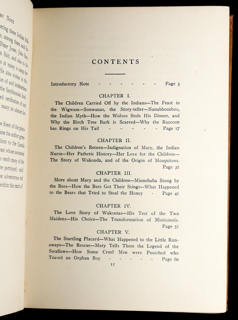 1903 Scarce First Signed Edition - Algonquin Indian Tales Collected by ER Young