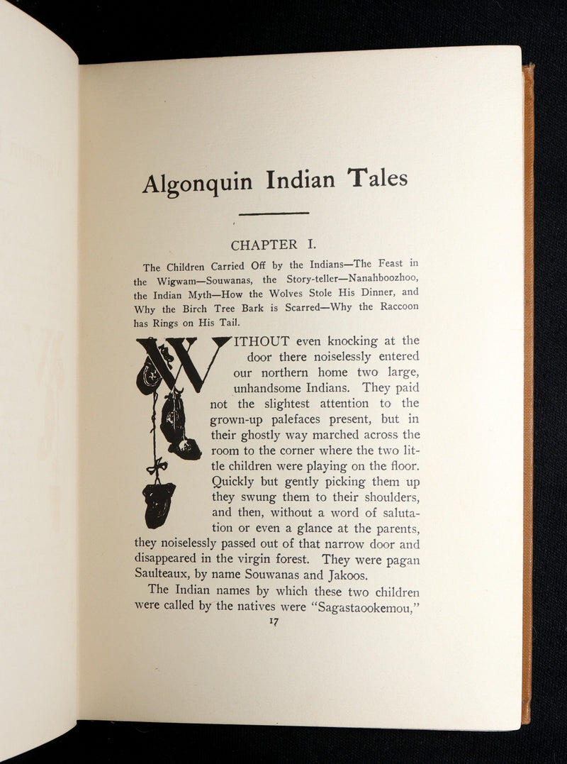 1903 Scarce First Signed Edition - Algonquin Indian Tales Collected by ER Young