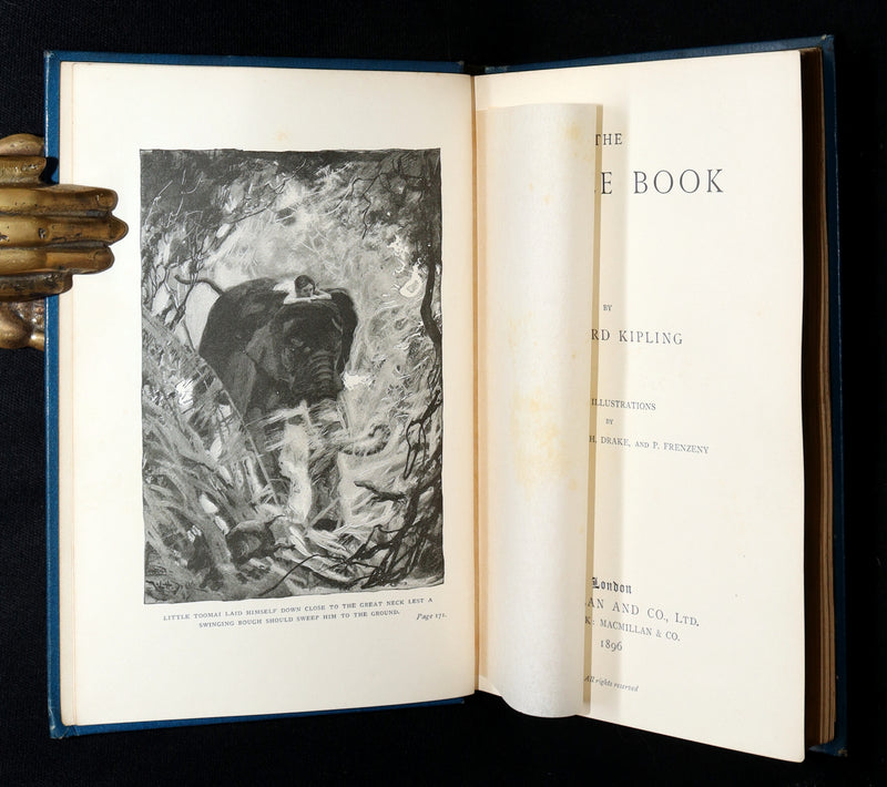 1896 Rare Book - The Jungle Book by Rudyard Kipling, First Edition, 5th Printing