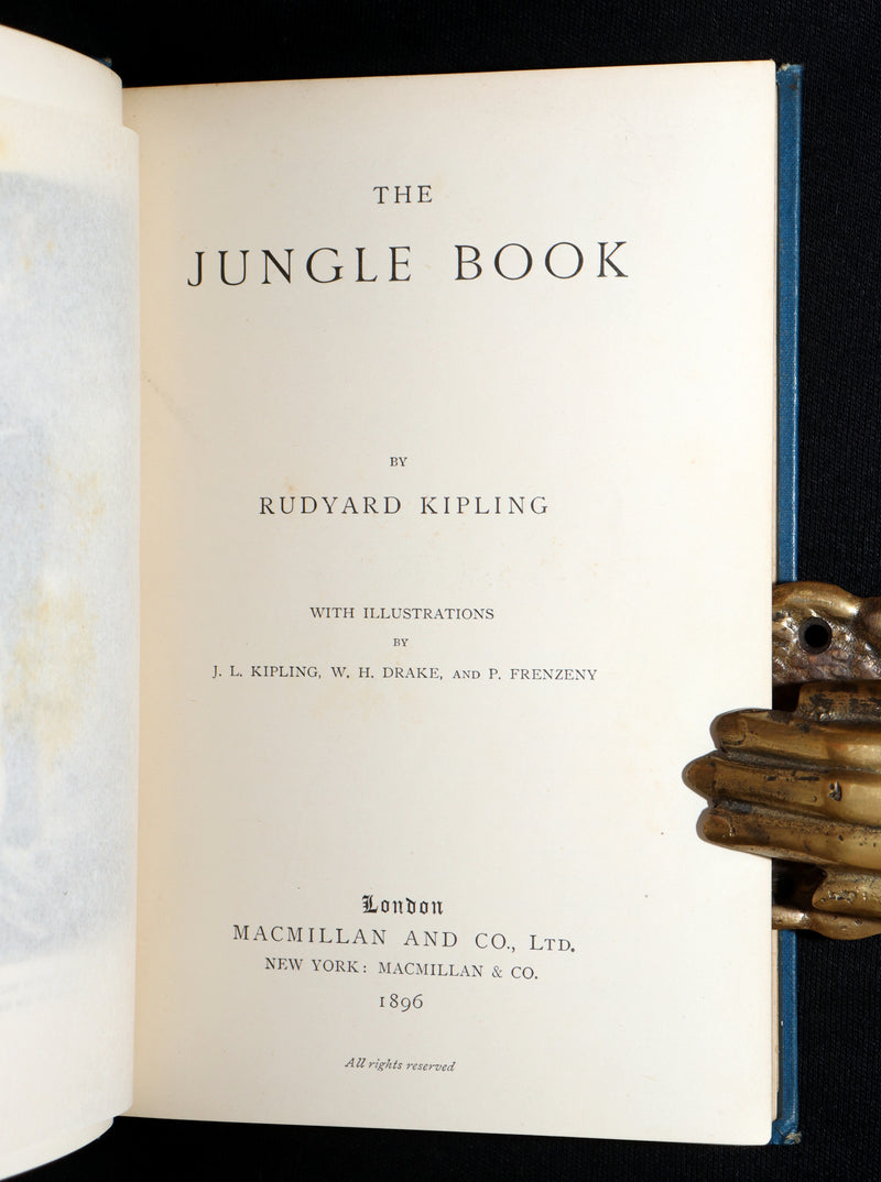 1896 Rare Book - The Jungle Book by Rudyard Kipling, First Edition, 5th Printing