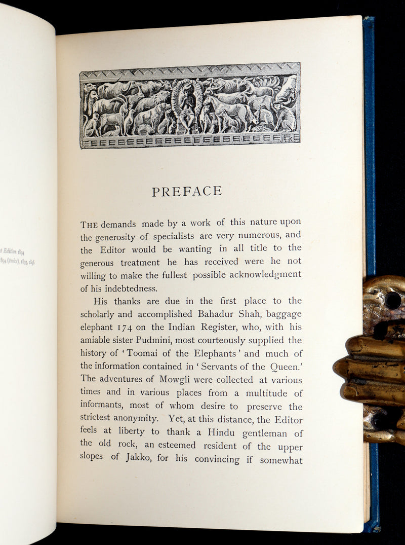 1896 Rare Book - The Jungle Book by Rudyard Kipling, First Edition, 5th Printing