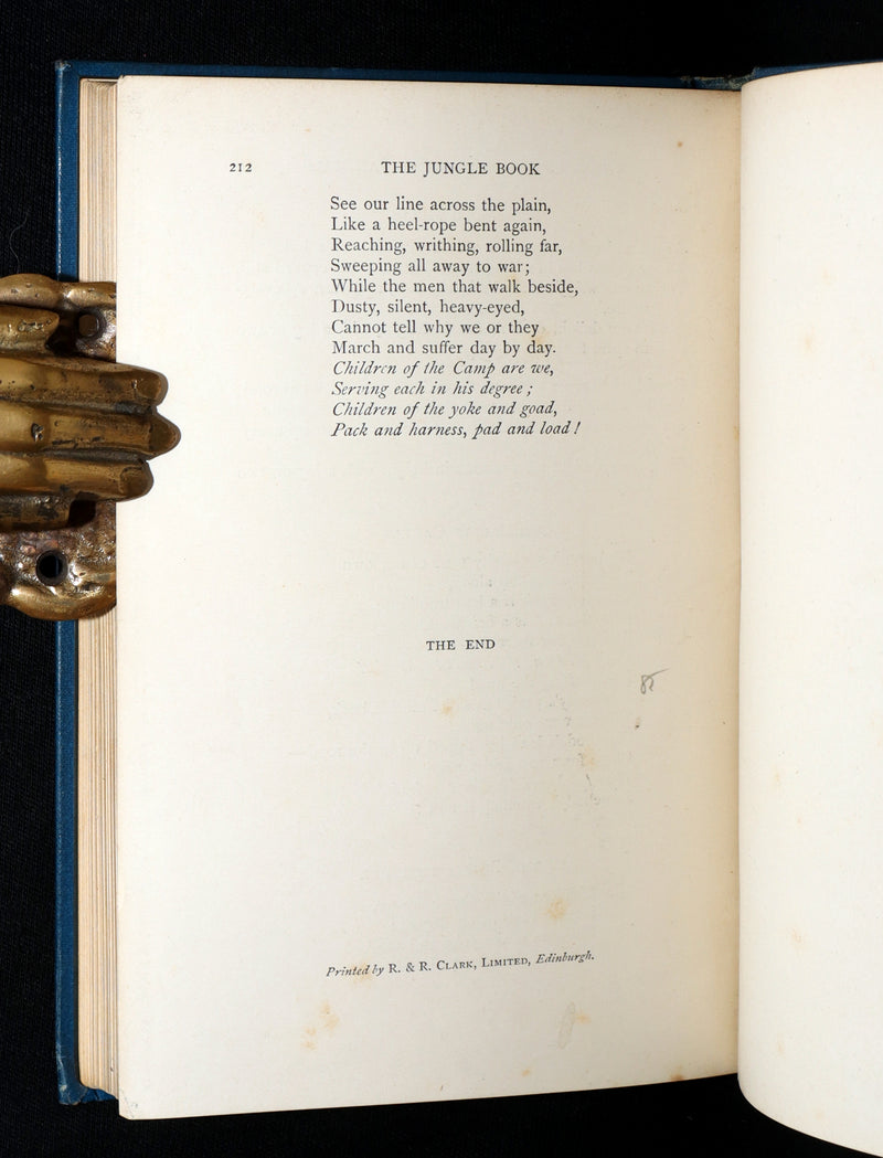 1896 Rare Book - The Jungle Book by Rudyard Kipling, First Edition, 5th Printing