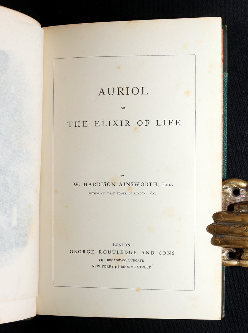 1890 Rare Gothic Novel - Auriol; or, The Elixir of Life by W. Harrison Ainsworth