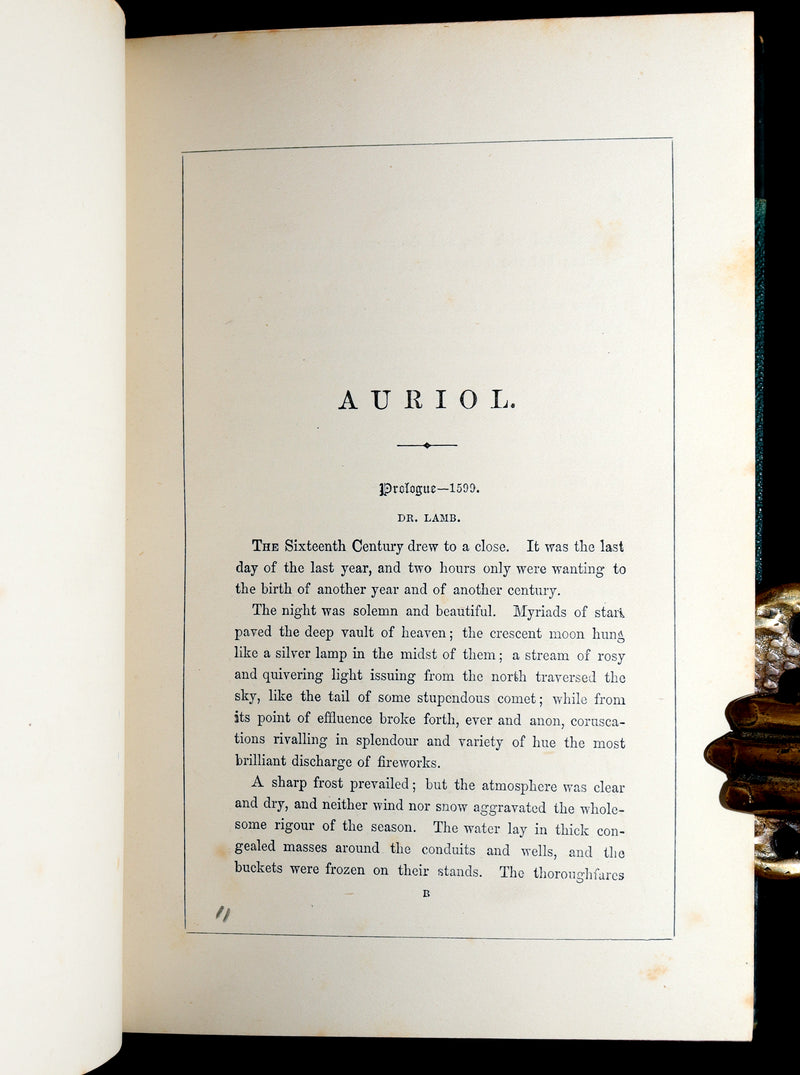 1890 Rare Gothic Novel - Auriol; or, The Elixir of Life by W. Harrison Ainsworth