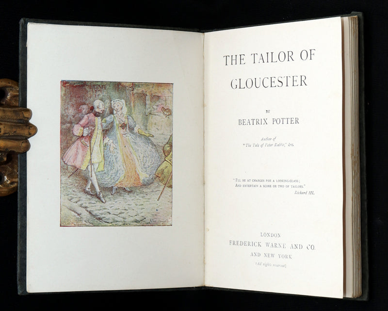 1910 Rare Early Edition - The Tailor of Gloucester by Beatrix Potter